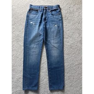 Madewell The Perfect Vintage Jean High Rise Straight Blue Distressed Denim 27x27
